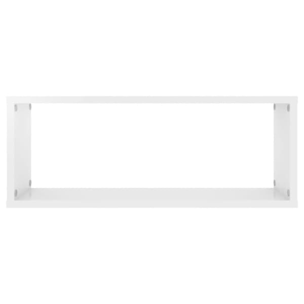 kubevæghylder 2 stk. 60x15x23 cm spånplade hvid højglans