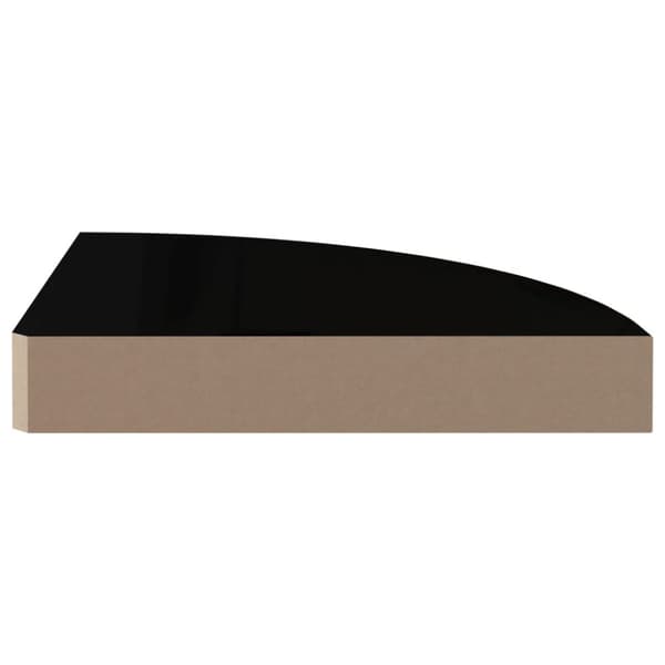 hjørnehylde 25x25x3,8 cm MDF sort højglans