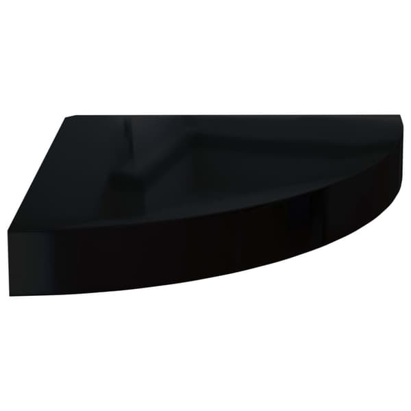 hjørnehylde 25x25x3,8 cm MDF sort højglans