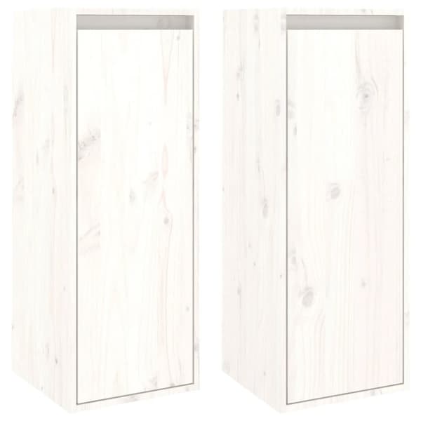 Seinäkaapit 2 kpl valkoinen 30x30x80 cm täysi mänty