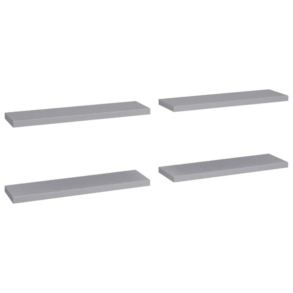 svævehylder 4 stk. 90x23,5x3,8 cm MDF grå