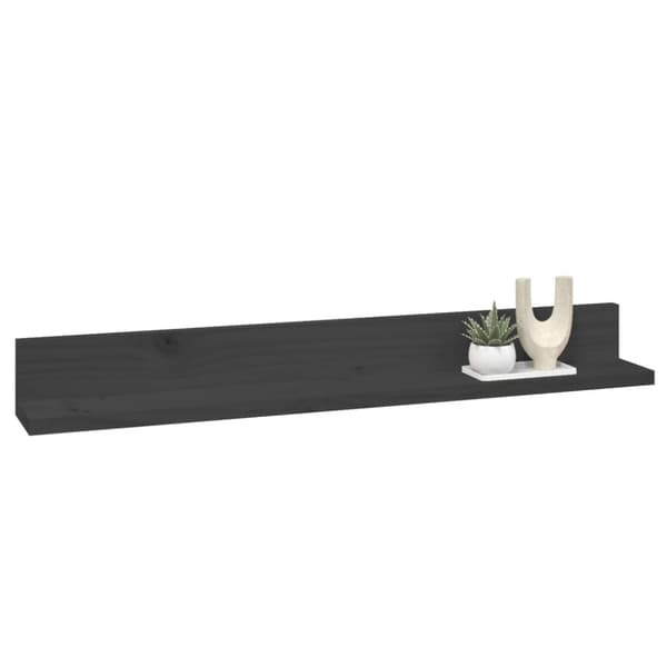 Seinähyllyt 2 kpl harmaa 80x11x9 cm täysi mänty