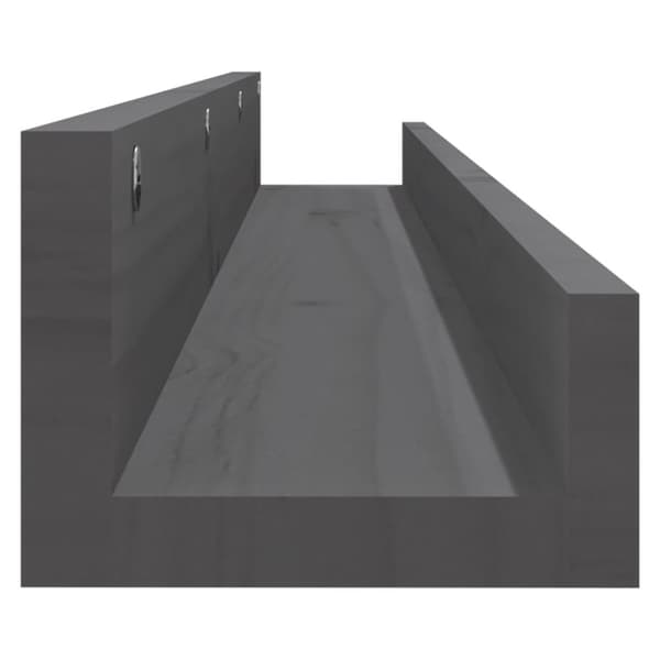 Seinähyllyt 2 kpl harmaa 110x12x9 cm täysi mänty