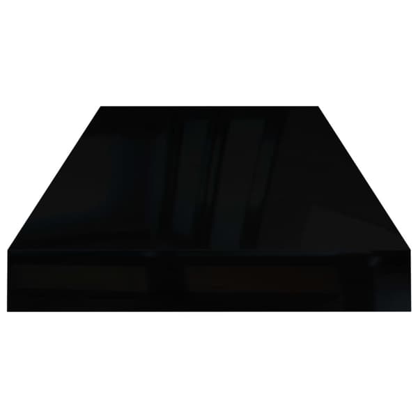 Kelluvat seinähyllyt 4 kpl korkeak. musta 60x23,5x3,8 cm MDF