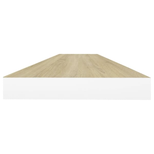 svævehylder 4 stk. 90x23,5x3,8 cm MDF egetræsfarve og hvid