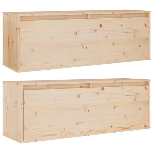 Väggskåp 2 st 100x30x35 cm massiv furu
