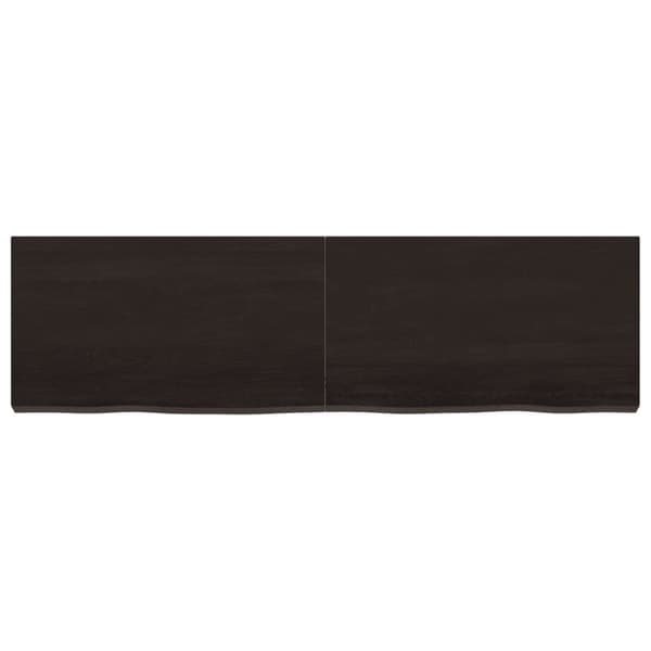 Vägghylla mörkbrun 140x40x(2-6) cm behandlad massiv ek