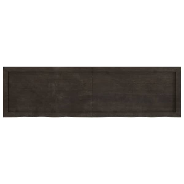 Vägghylla mörkbrun 140x40x(2-6) cm behandlad massiv ek