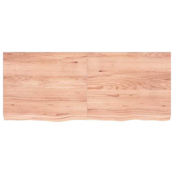 væghylde 120x50x(2-6) cm behandlet massivt egetræ lysebrun