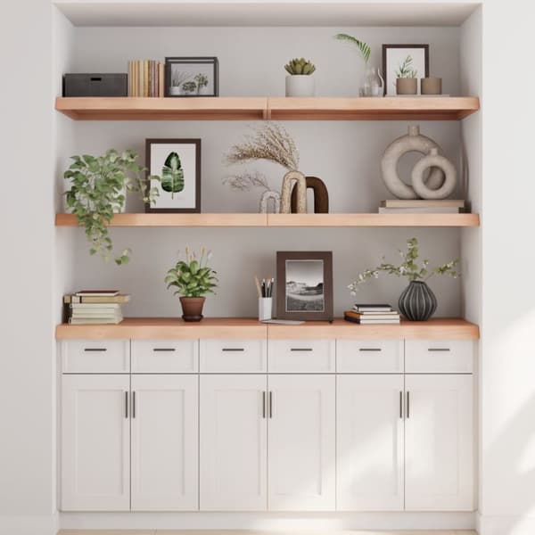 væghylde 180x50x(2-6) cm ubehandlet massivt egetræ