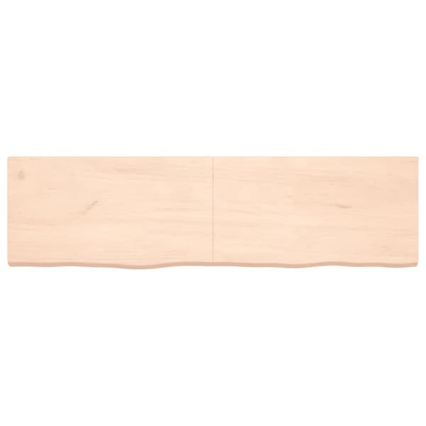 væghylde 180x50x(2-6) cm ubehandlet massivt egetræ
