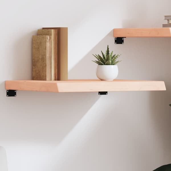 væghylde 60x50x(2-6) cm ubehandlet massivt egetræ