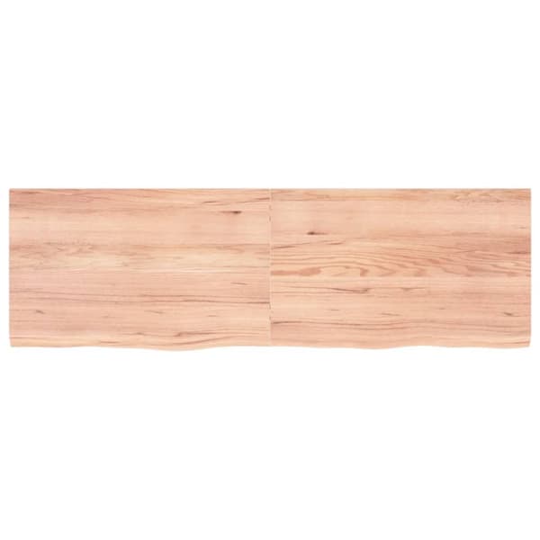 Vägghylla ljusbrun 160x50x(2-4) cm behandlad massiv ek