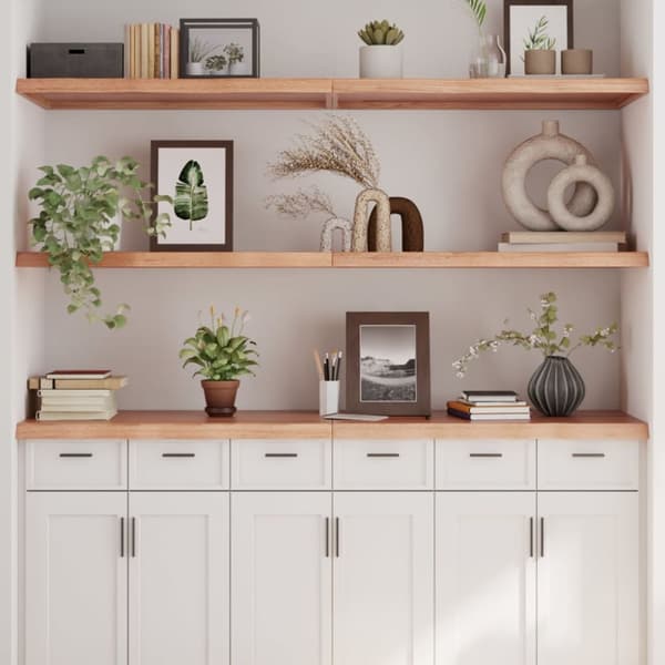 Vägghylla ljusbrun 160x50x(2-4) cm behandlad massiv ek