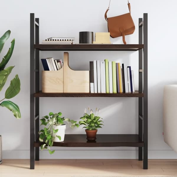 Seinähylly tummanruskea 80x40x(2-4) cm käsitelty täystammi