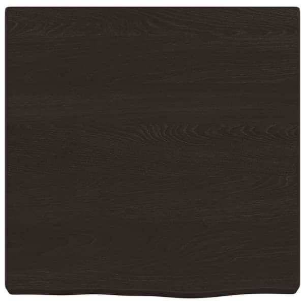 væghylde 40x40x(2-4) cm behandlet massivt egetræ mørkebrun