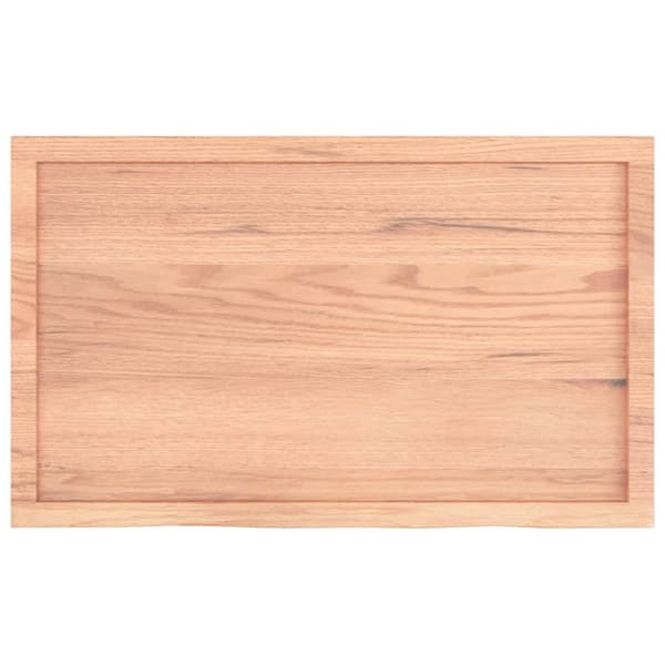 Bänkskiva badrum ljusbrun 100x60x(2-4) cm behandlat massivt trä