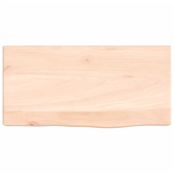 væghylde 40x20x6 cm ubehandlet massivt egetræ