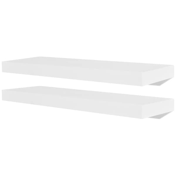Flytande DVD/bok-vägghyllor 2 st MDF vit