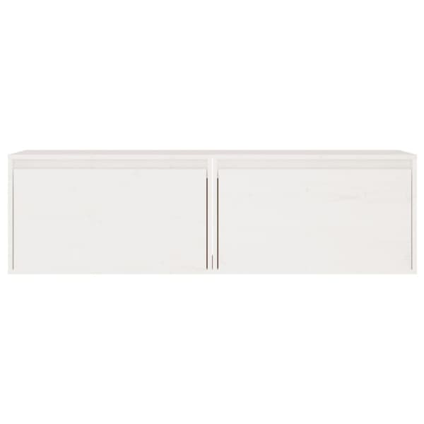 Väggskåp 2 st vit 60x30x35 cm massiv furu