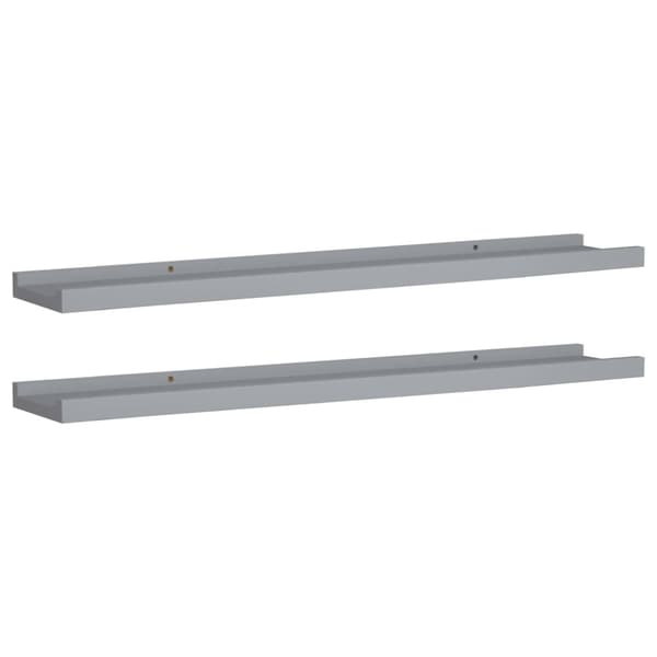 gallerihylder 2 stk. 80x9x3 cm MDF grå