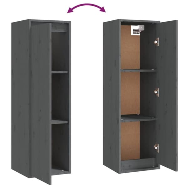 Seinäkaapit 2 kpl harmaa 30x30x100 cm täysi mänty