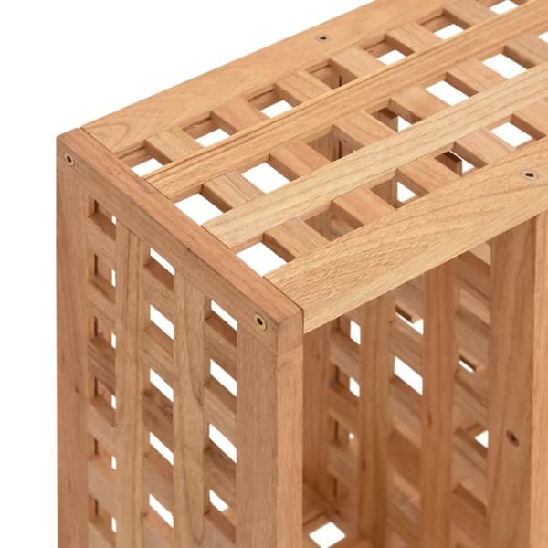Vägghylla 49x15x49 cm massivt valnötsträ