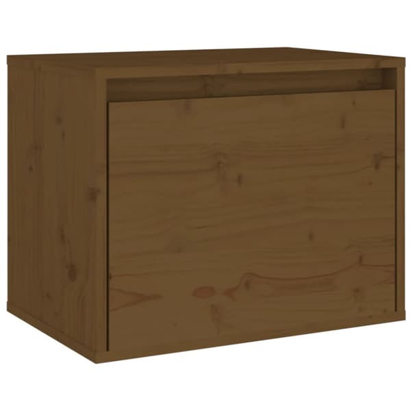 vægskab 45x30x35 cm massivt fyrretræ honningbrun