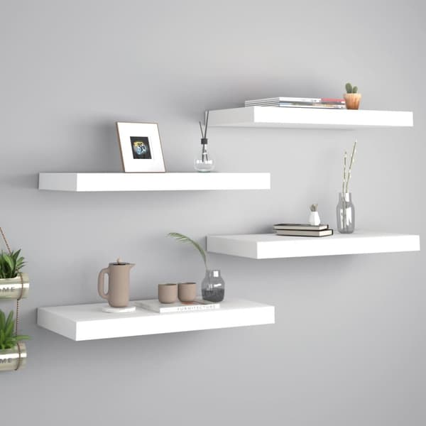 svævehylder 4 stk. 50x23x3,8 cm MDF hvid