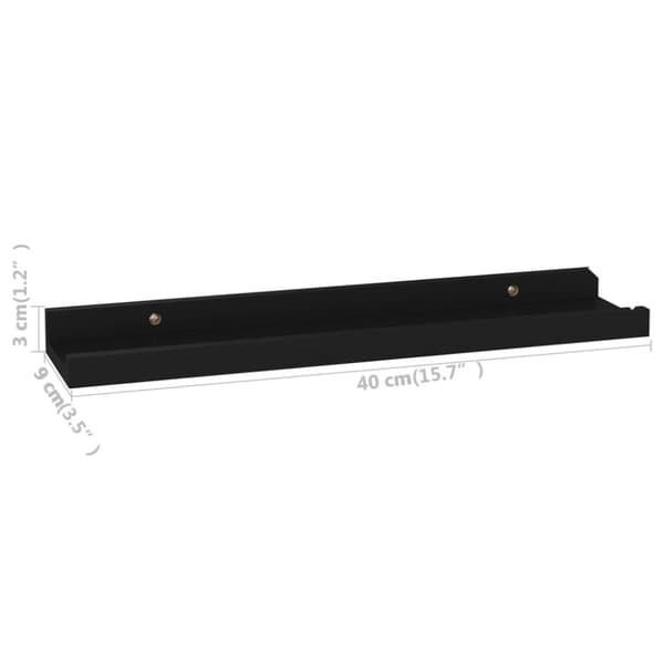Vägghyllor 4 st svart 40x9x3 cm
