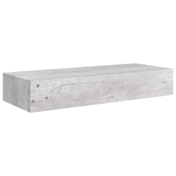 væghylde med skuffe 60x23,5x10 cm MDF betongrå