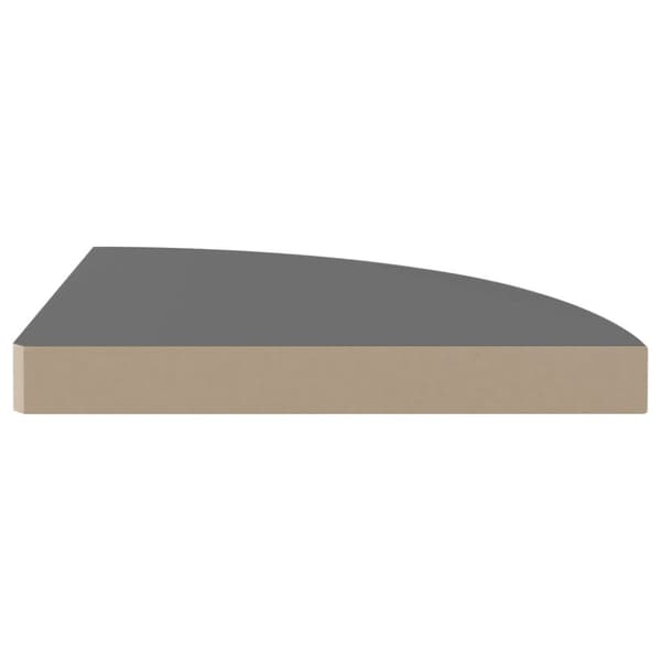 Svävande hörnhyllor 4 st grå högglans 35x35x3,8 cm MDF