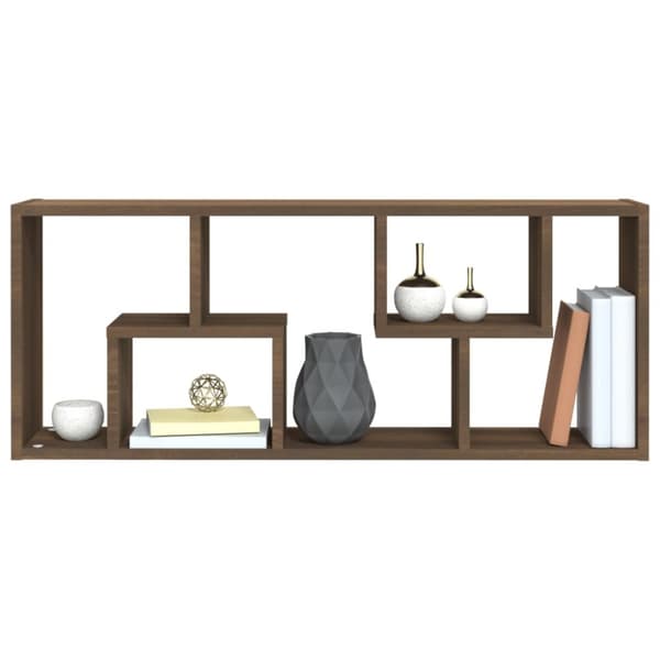 Seinähylly ruskea tammi 36x16x90 cm tekninen puu