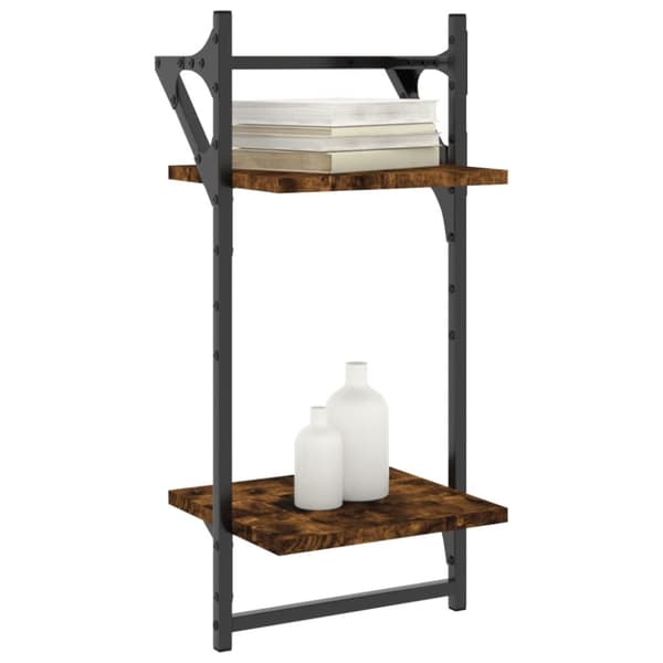 Seinähyllyt tangoilla 2 tasoa 2 kpl savutammi 30x25x65 cm