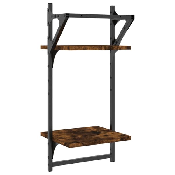 Seinähyllyt tangoilla 2 tasoa 2 kpl savutammi 30x25x65 cm