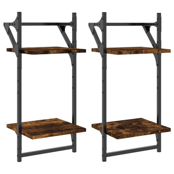 Seinähyllyt tangoilla 2 tasoa 2 kpl savutammi 30x25x65 cm