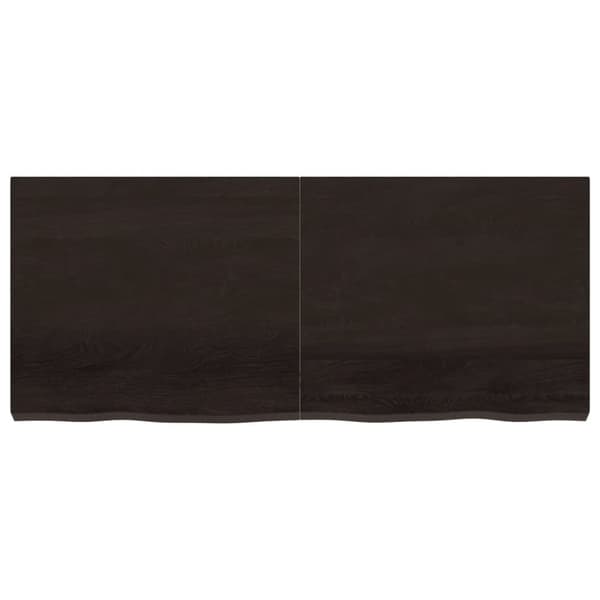 Vägghylla mörkbrun 140x60x(2-6) cm behandlad massiv ek