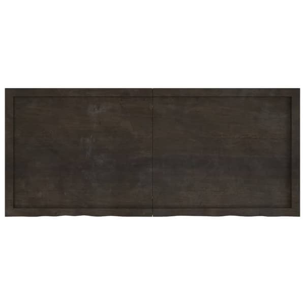 Vägghylla mörkbrun 140x60x(2-6) cm behandlad massiv ek
