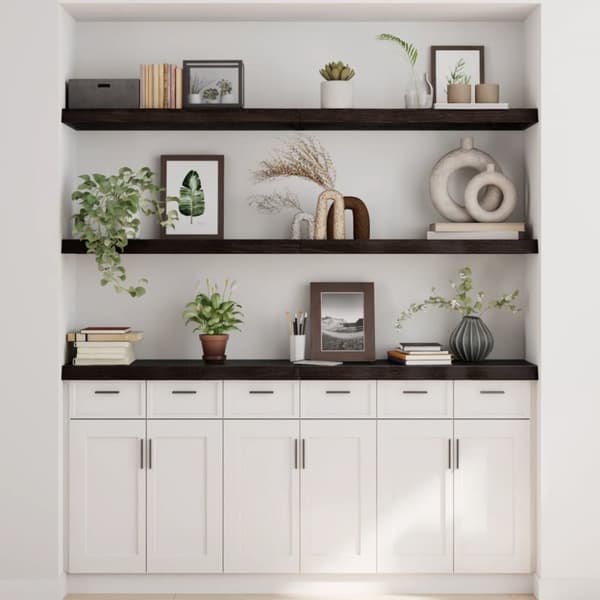 Vägghylla mörkbrun 160x40x(2-6) cm behandlad massiv ek