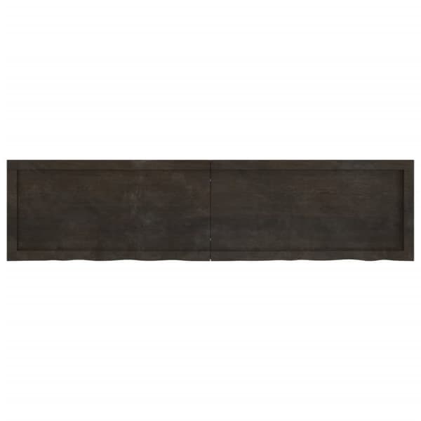 Vägghylla mörkbrun 160x40x(2-6) cm behandlad massiv ek