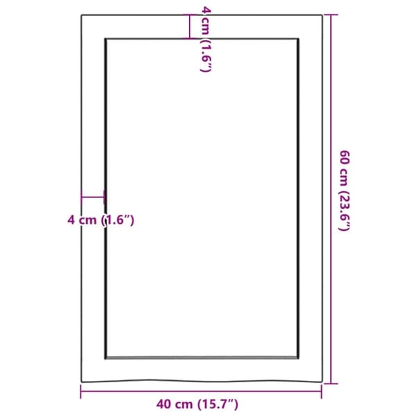 Seinähylly 40x60x(2-6) cm käsittelemätön täysi tammi
