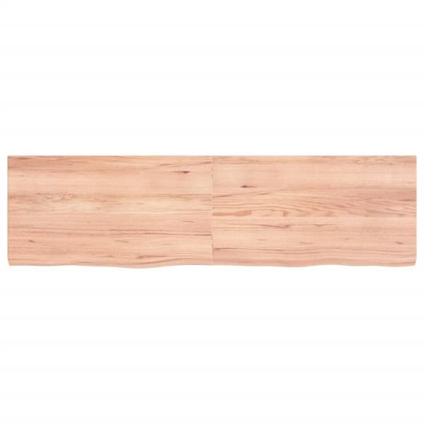 Vägghylla ljusbrun 180x50x(2-6) cm behandlad massiv ek