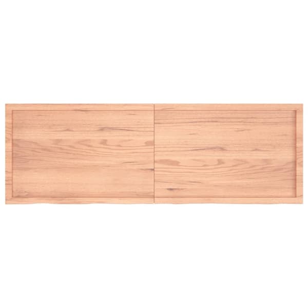 væghylde 180x60x(2-6) cm behandlet massivt egetræ lysebrun