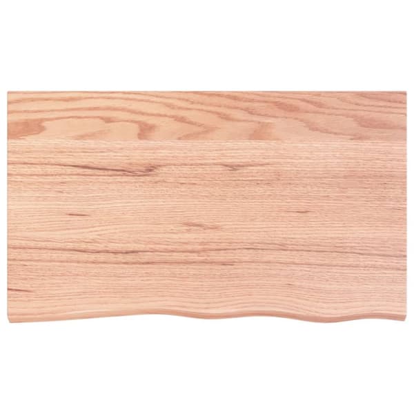 Vägghylla ljusbrun 100x60x(2-6) cm behandlad massiv ek