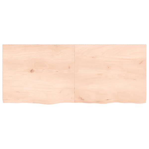 væghylde 120x50x(2-4) cm ubehandlet massivt egetræ