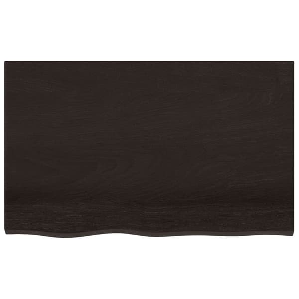 Vägghylla mörkbrun 80x50x(2-4) cm behandlad massiv ek