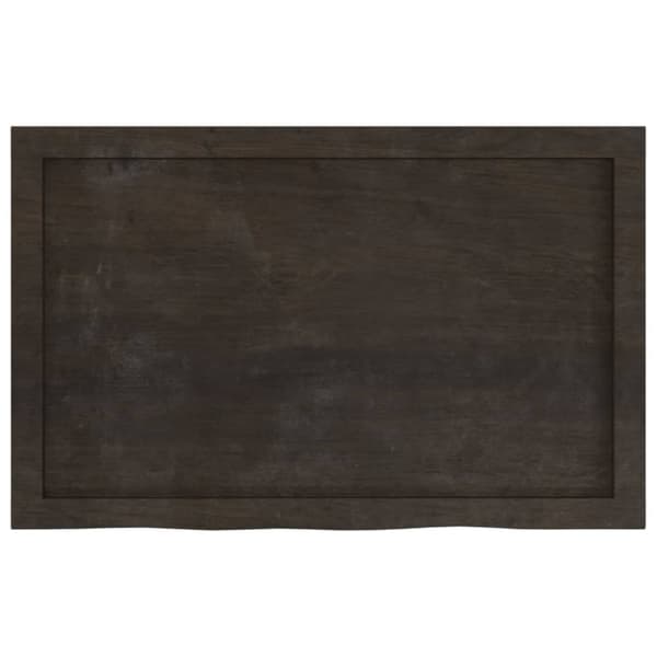 Vägghylla mörkbrun 80x50x(2-4) cm behandlad massiv ek