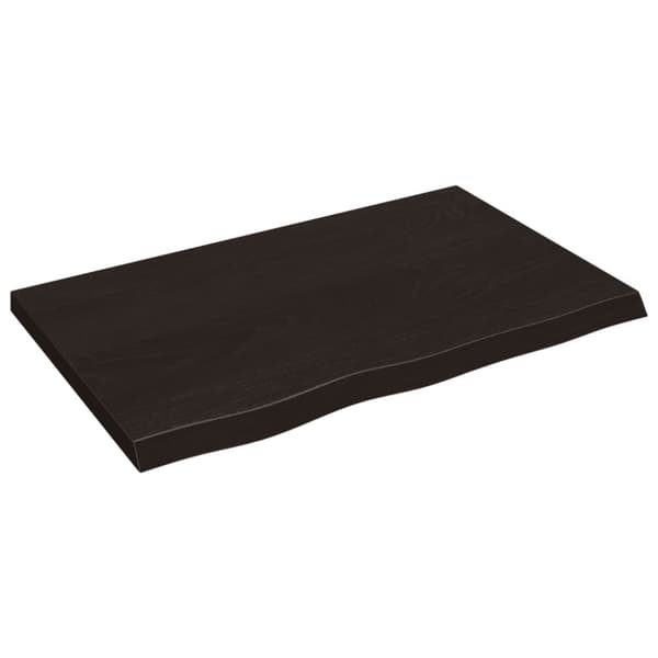 Vägghylla mörkbrun 80x50x(2-4) cm behandlad massiv ek