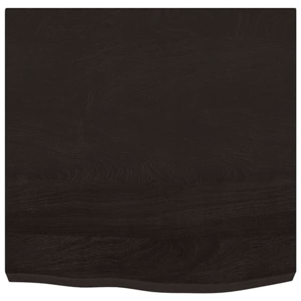 Vägghylla mörkbrun 60x60x(2-6) cm behandlad massiv ek