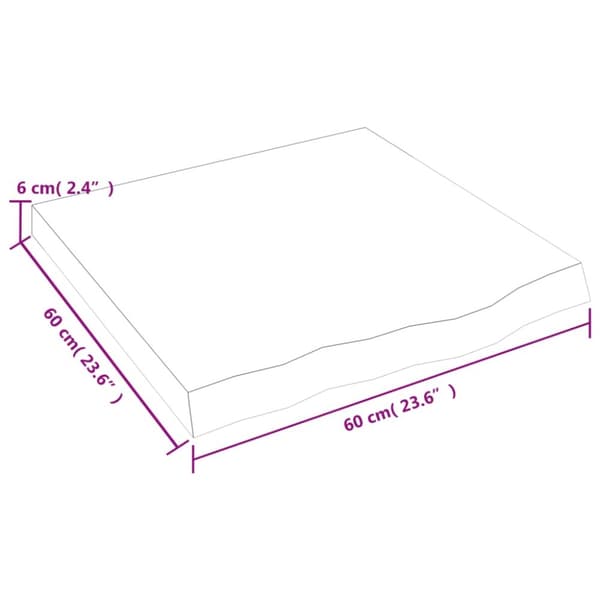 Vägghylla mörkbrun 60x60x(2-6) cm behandlad massiv ek